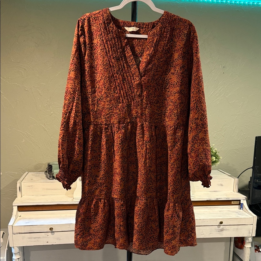 Terra & Sky Rust Long Sleeve Dress